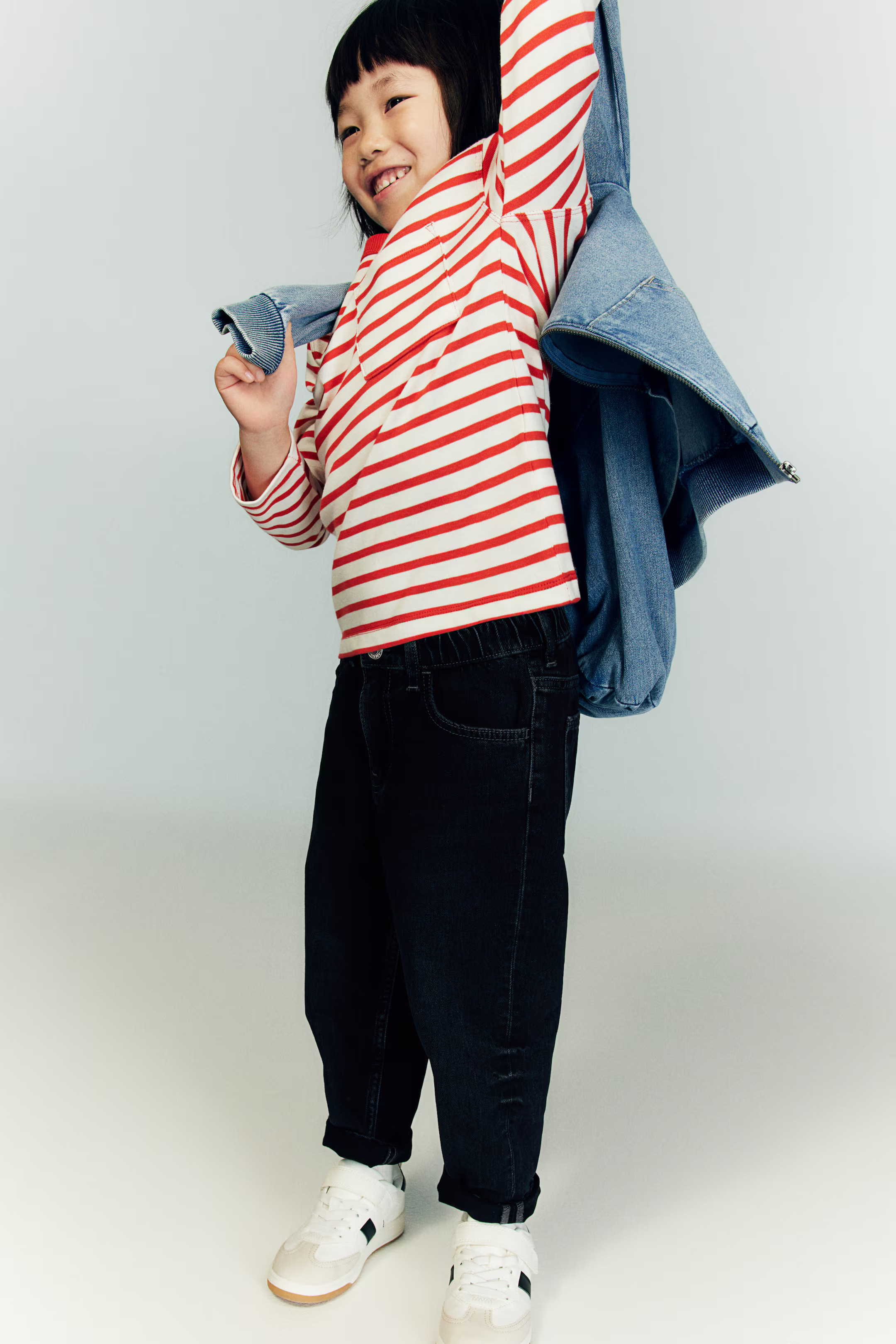 Loose Fit Jeans - Regular waist - Crop - Dark denim blue - Kids | H&M US | H&M (US + CA)