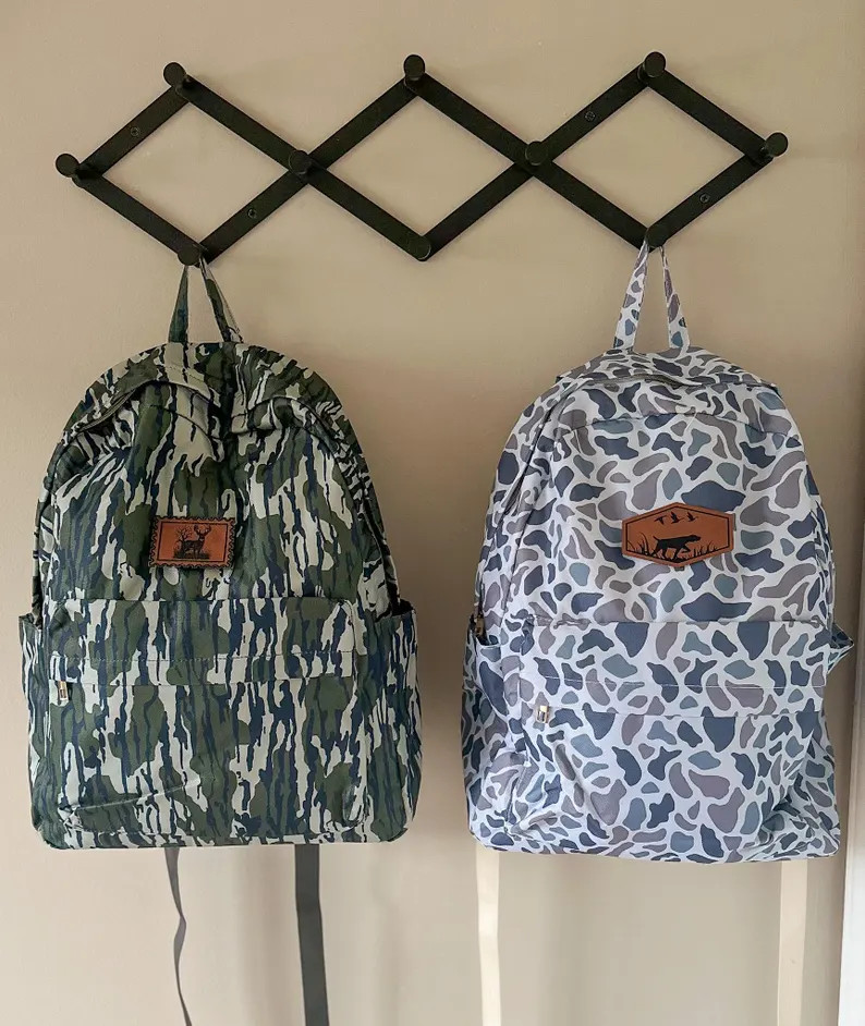 Personalized Name Camo Backpack - Youth Bottomland & Pebble Camo Backpack - Custom Kids Backpack ... | Etsy (US)
