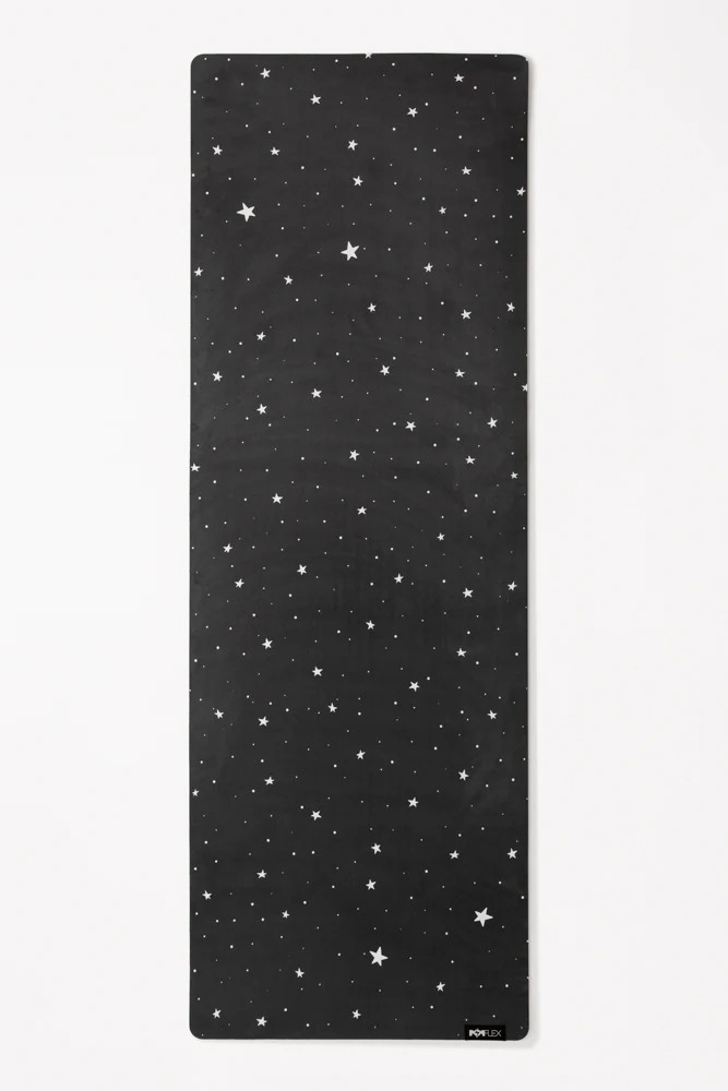 Vegan Suede Yoga Mat - Black Starry | POPFLEX