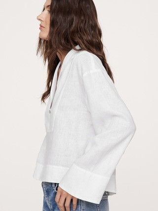 Linen Popover Top | Banana Republic (US)