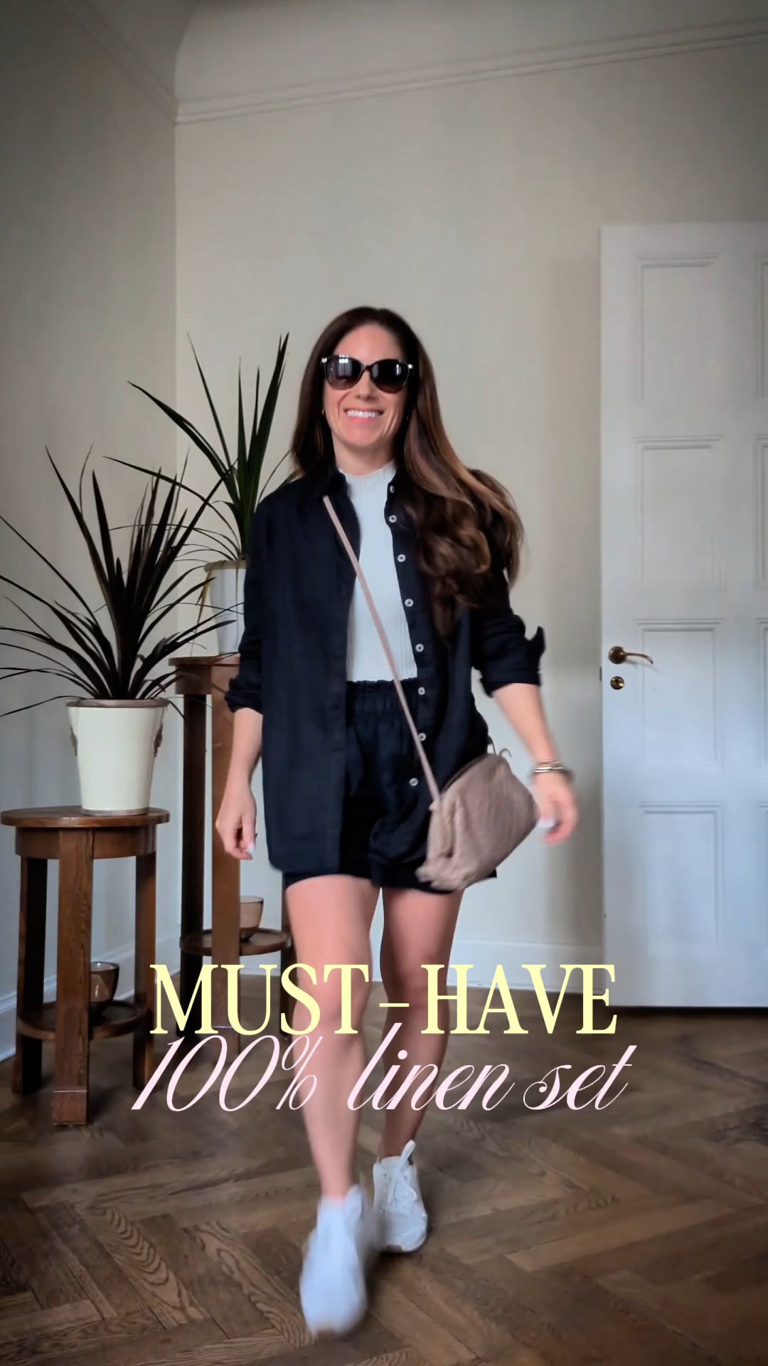 The 100% linen shorts set I've been living in this summer and for all my trips to Europe. Great for for petites! Wearing the XS. Elastic high waist linen shorts and matching button up. Multiple colors available.

#LTKootd #LTKPetite #LTKOver40