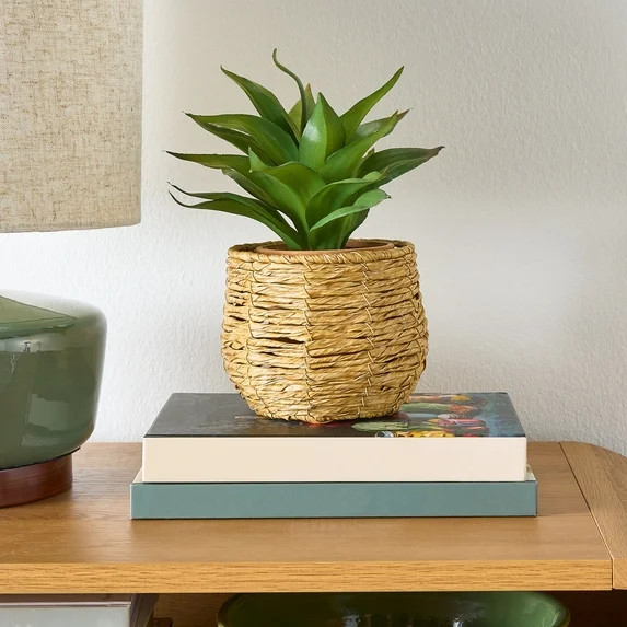 Better Homes & Gardens 5" Woven Faux Seagrass Vase | Walmart (US)