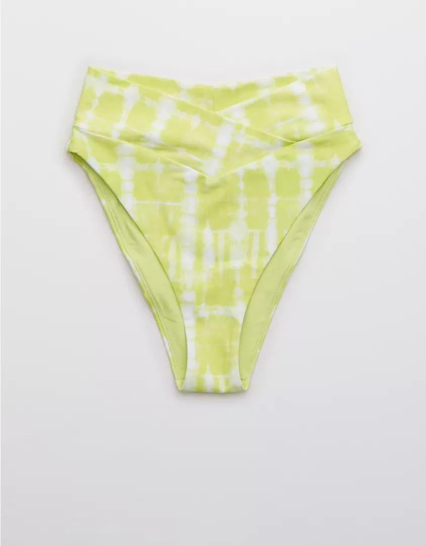 Aerie Crossover High Cut Cheeky Bikini Bottom | American Eagle Outfitters (US & CA)