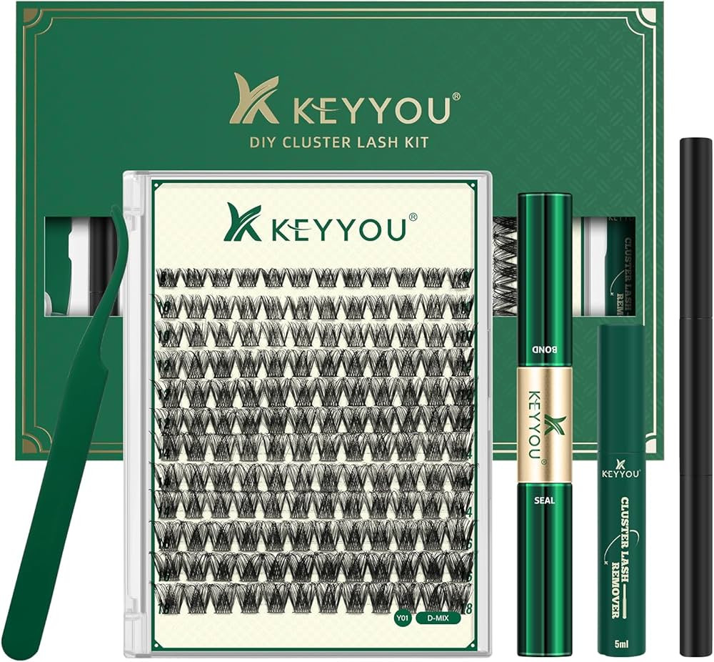 KEYYOU Lash Clusters Kit Natural Wispy DIY Lash Extension Kit 144pcs Lashes Clusters Eyelash Exte... | Amazon (US)