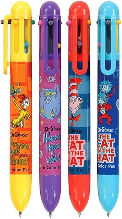 GEDDES Dr. Seuss Retractable Ballpoint Pen 6-Color | Multicolor Ink | Cartoon Character Design | ... | Amazon (US)