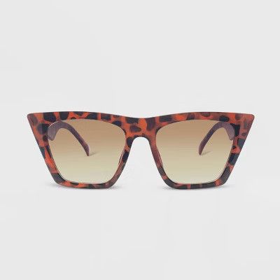 Women's Plastic Cateye Sunglasses - Wild Fable™ Brown/Tortoise Print | Target