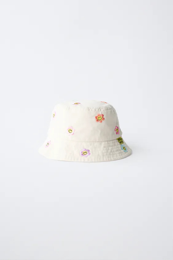 SMILEYWORLD \u00ae EMBROIDERED FLORAL BUCKET HAT | Zara US