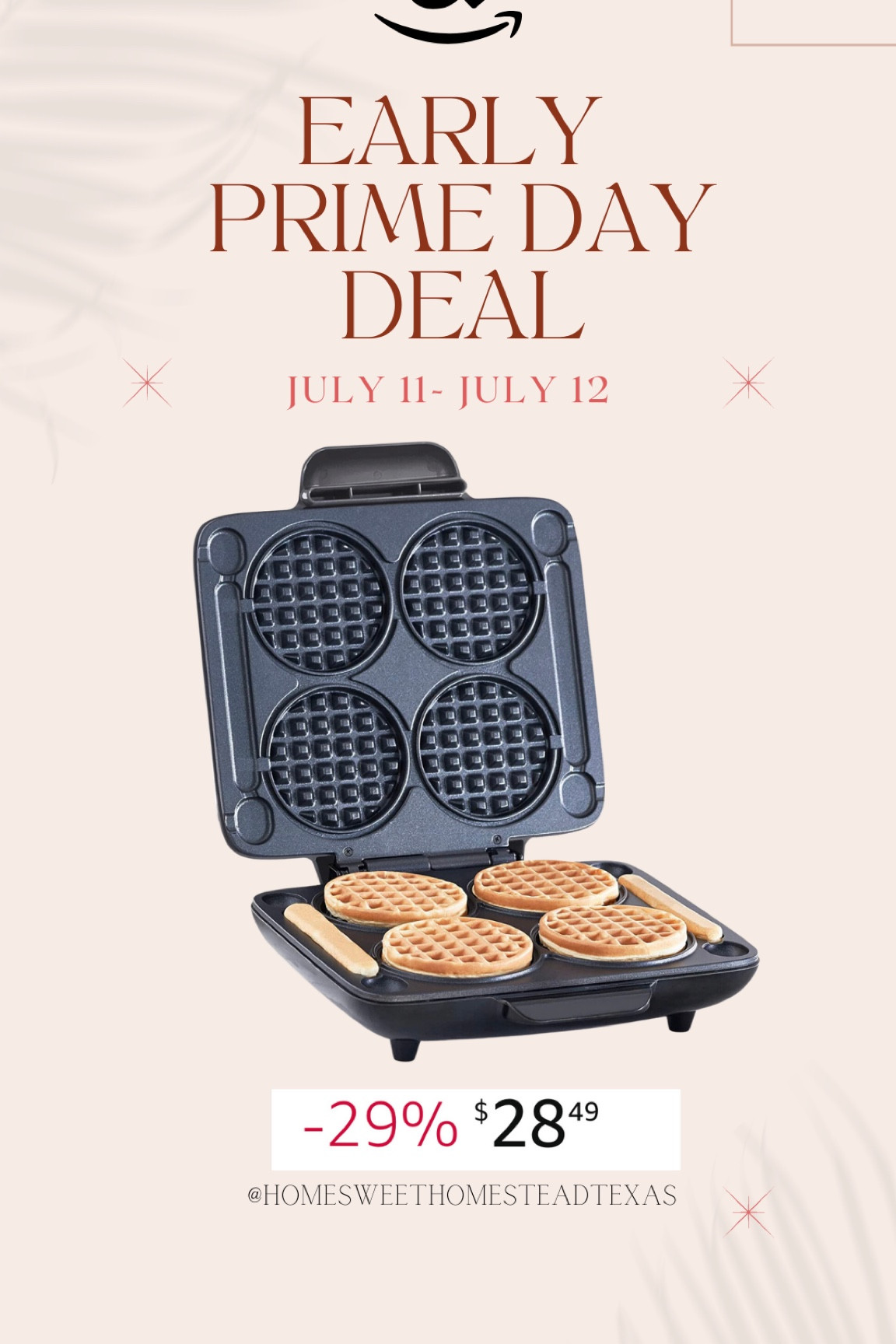 Perfect for brunch parties! 4in classic mini waffles on sale now for early Amazon Prime Day! #amazonhome #amazonprimedeal #wafflemaker #kitchen 

#LTKhome #LTKxPrimeDay