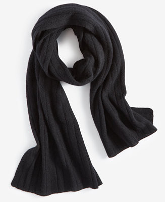 Ribbed 100% Cashmere Scarf | Macy's