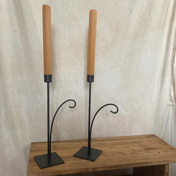 Metal Black Candlestick Pair | Etsy | Etsy (US)