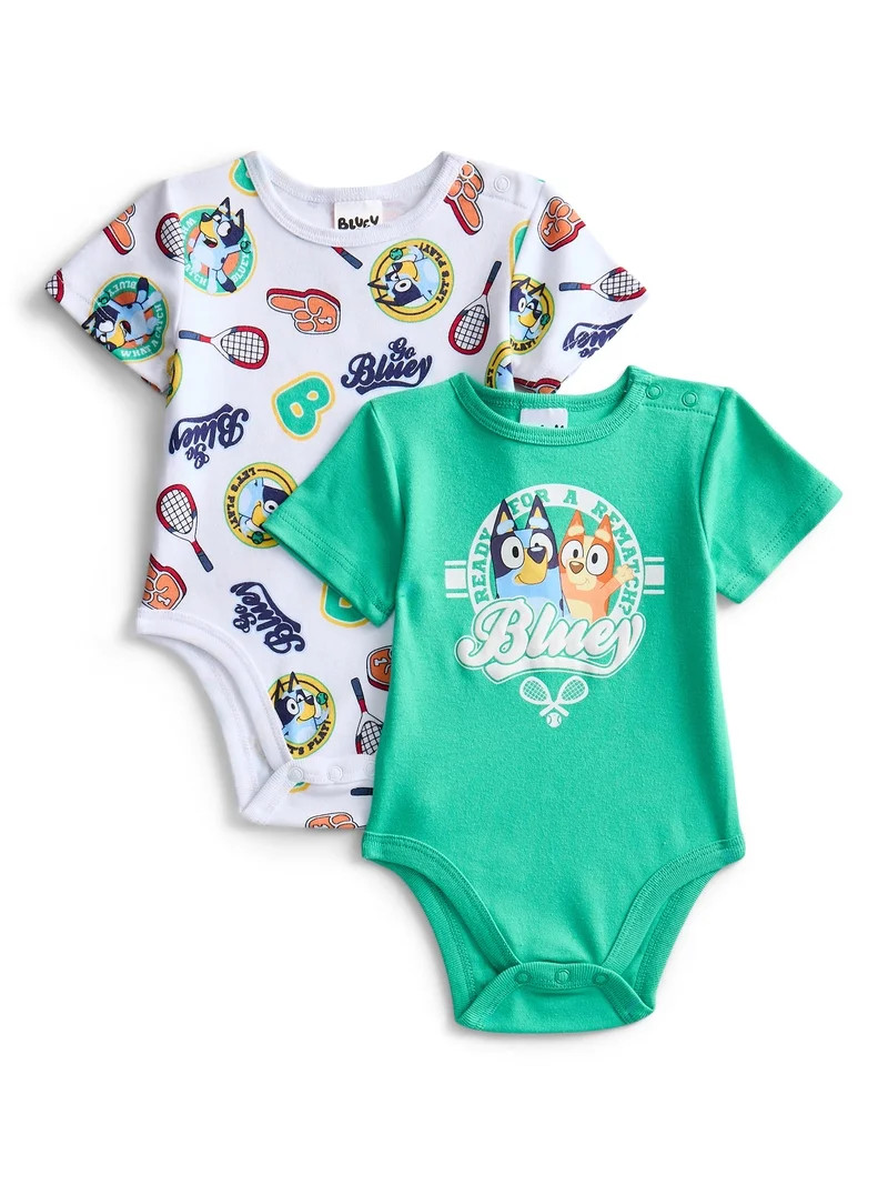 Bluey Baby Boys or Girls Graphic One-Piece Bodysuits, 2-Pack, Sizes 0/3M-24M | Walmart (US)