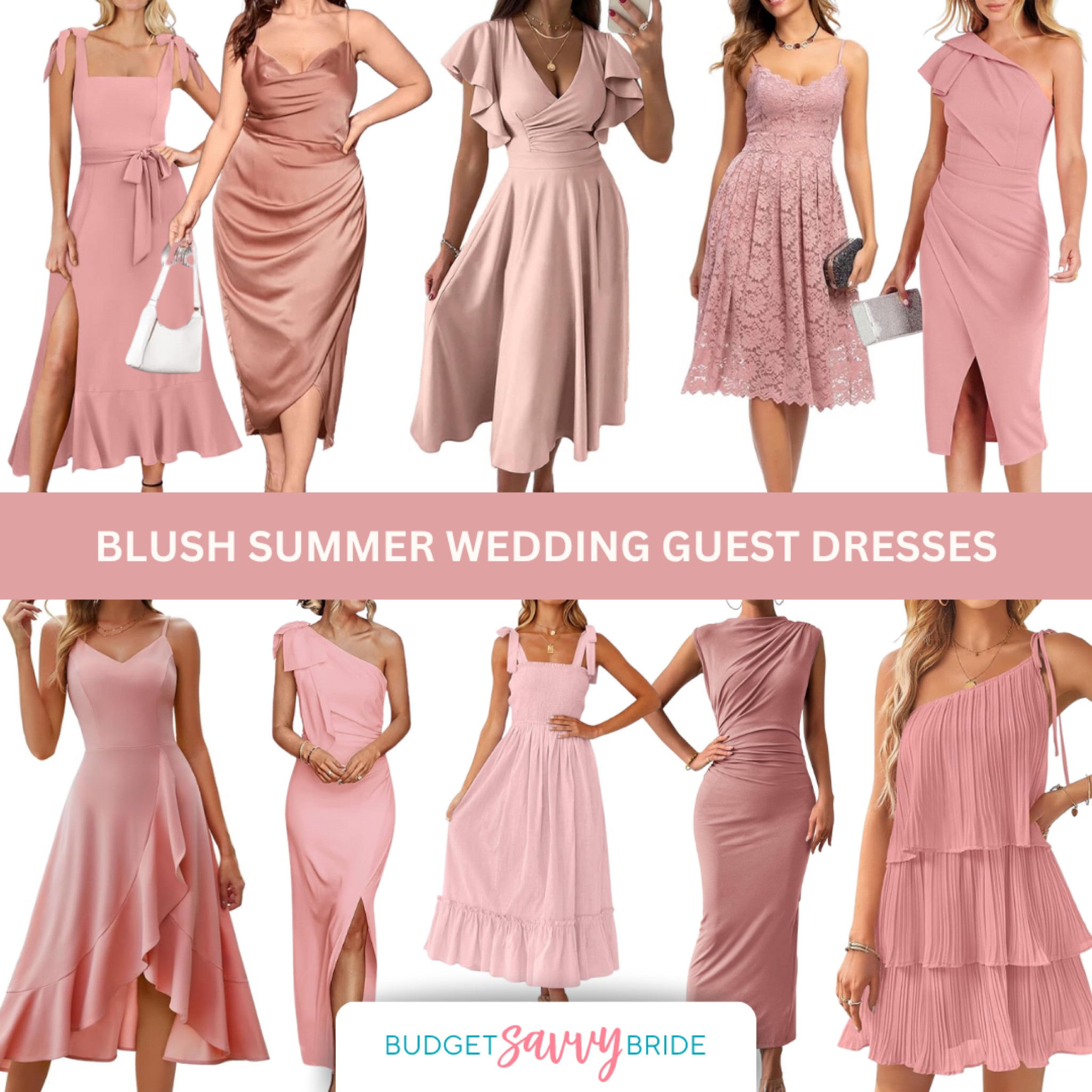 Looking for the perfect blush dress to wear for a summer wedding? Look no further, because we've rounded up a selection of stunning options for a summer soiree, all under $50! 🌷💗 

Blushing beauty! These blush dresses are perfect for adding a touch of romance to your wedding guest look. 💕🌸 Soft and enchanting, just like the occasion. 
#WeddingGuestLooks #BlushElegance