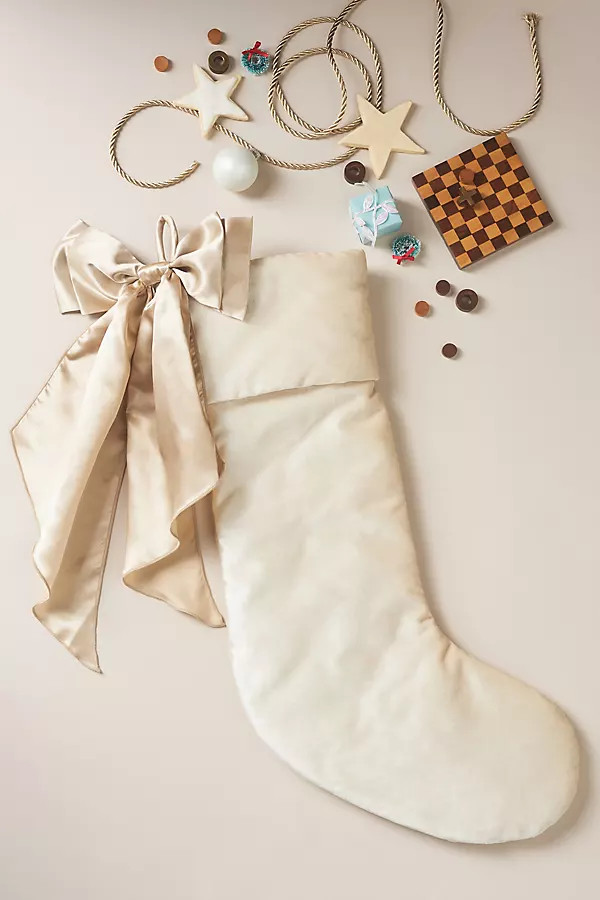 Velvet Bow Stocking | Anthropologie (UK)