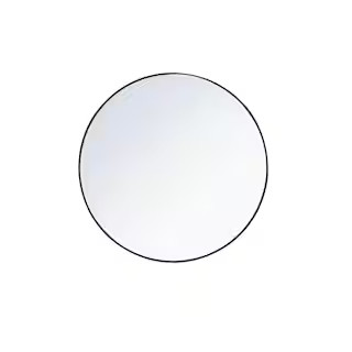 Timeless Home 48 in. W x 48 in. H x Contemporary Metal Framed Round Black Mirror MIR8094BK - The ... | The Home Depot