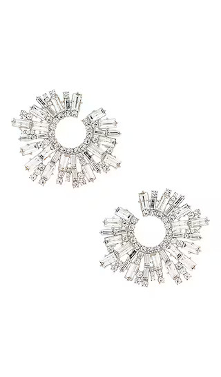 Stone Burst Statement Earrings in Silver | Revolve Clothing (Global)