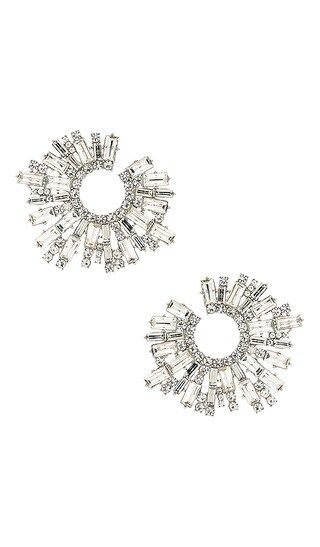 Stone Burst Statement Earrings in Silver | Revolve Clothing (Global)