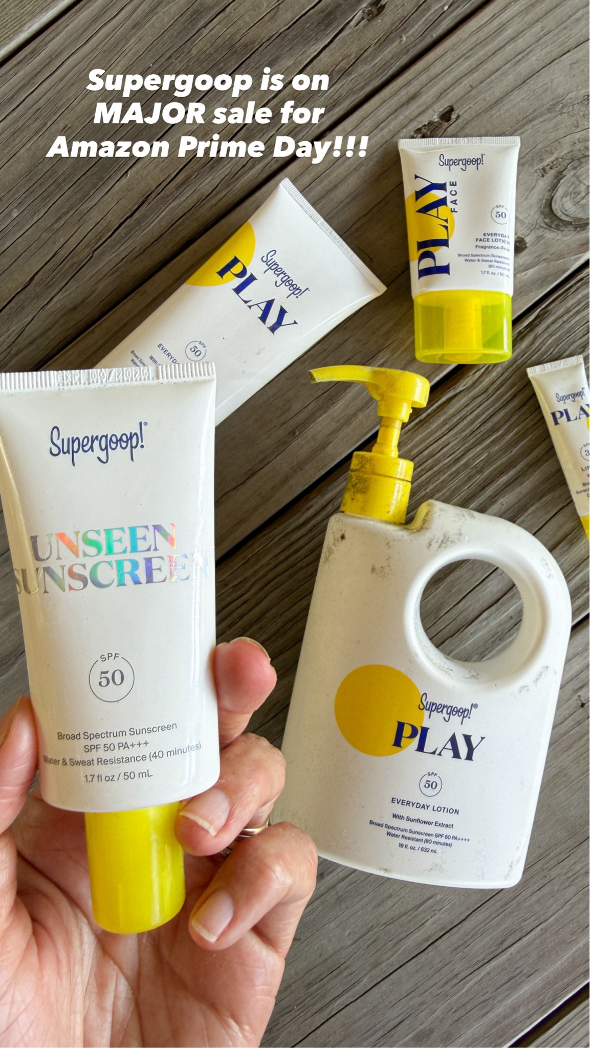 @supergoop is on GREAT sale today for Amazon Prime Day! The unseen sunscreen (30% off) goes on matte and clear — y’all know my love for this! And the Play (20% off) is the BEST body sunscreen. It goes on so easily. Shop now while it’s on major sale! #supergooppartner