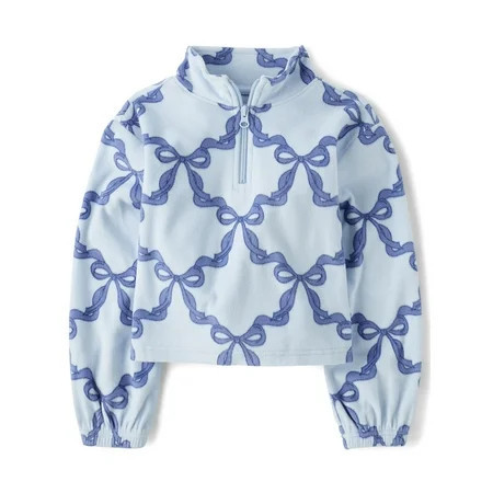 The Children's Place Girls Long Sleeve Printed Microfleece Half Zip Pullover, Sizes XS-XXL | Walmart (US)