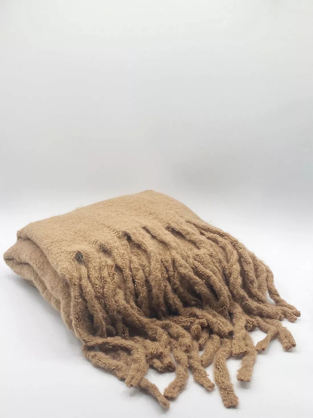 Gloves & Scarves | Beige Knitted Scarf With Tassels | SVNX | Debenhams UK