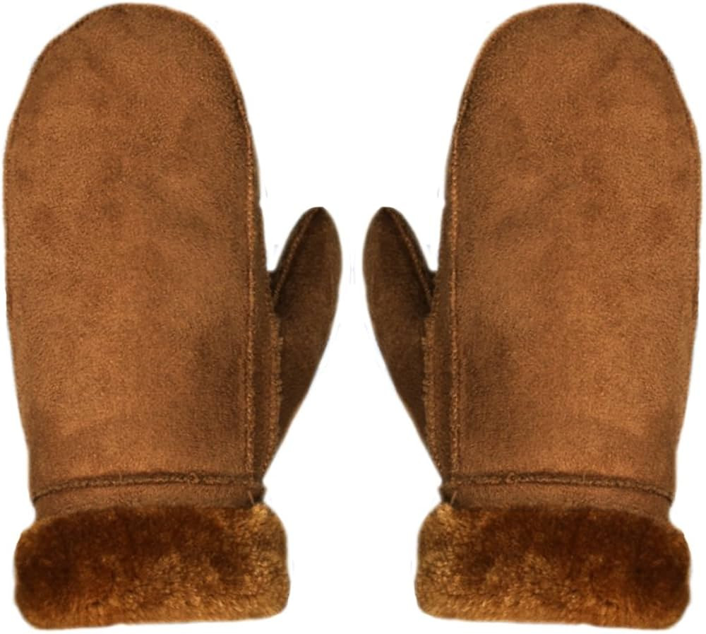 LABANCA Winter Warm Mitten Faux Suede Mittens Gloves for Outdoor Skiing Riding | Amazon (US)