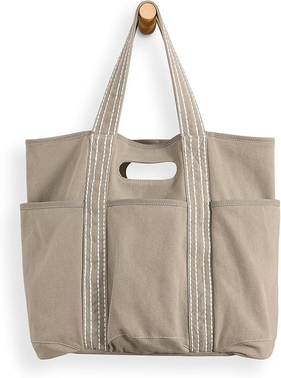 ODODOS 29L Oversized Canvas Tote Bag Large Capacity Open Top Shoulder Bags for Gym Workout Shoppi... | Amazon (US)