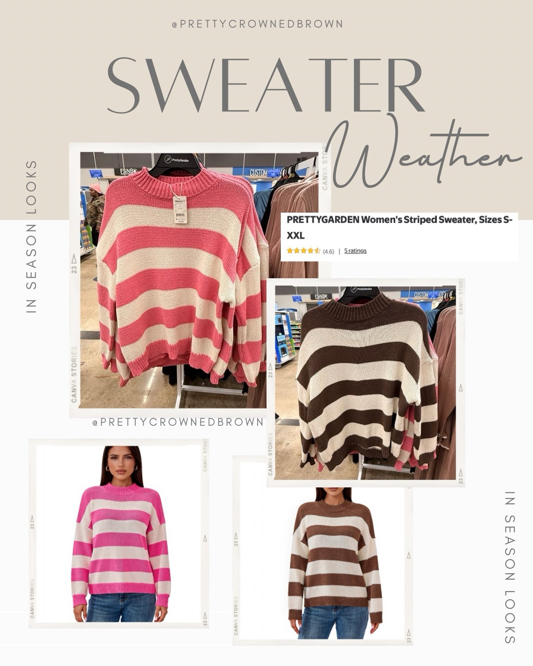 It’s still technically sweater season and we know stripes are in! These PrettyGarden sweaters are so cute and amazing quality for the price! 🩷🤎