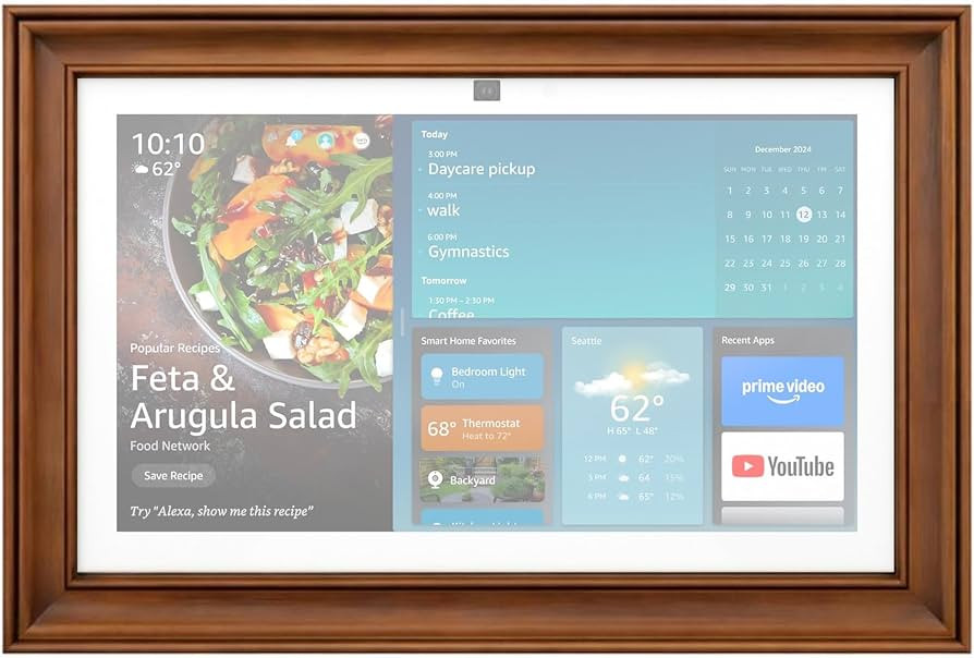 DICHA Decorative Wood Frame for Echo Show 15 (Gen 2,2024 Release), Wall & Tabletop Display with B... | Amazon (US)