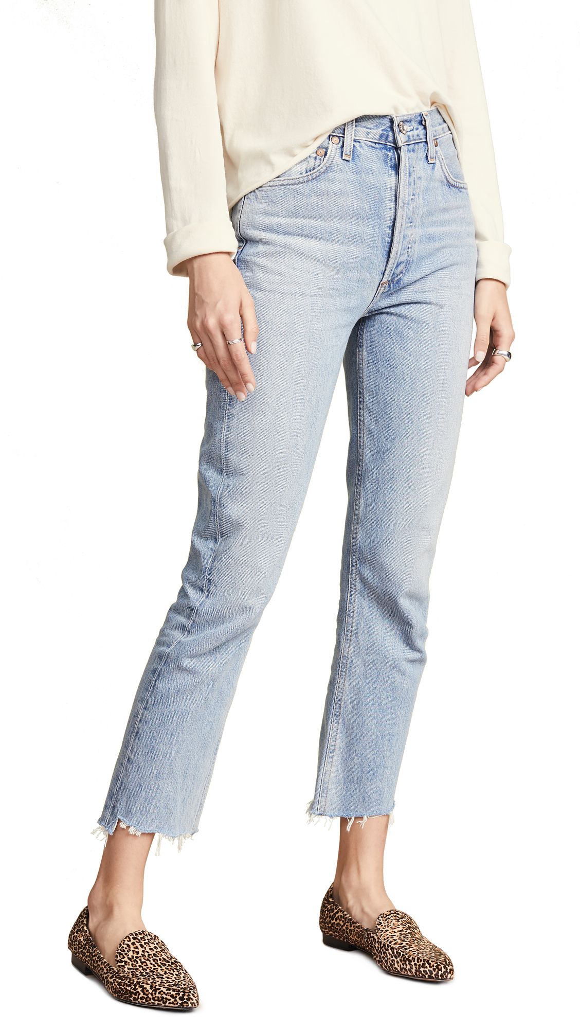 AGOLDE Riley High Rise Straight Crop Jeans | Shopbop
