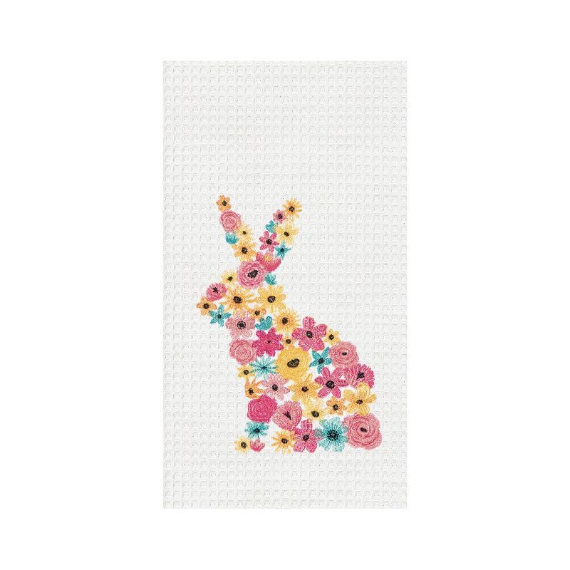 C&F Home Floral Bunny Embroidered Easter Waffle Weave Kitchen Towel | Target