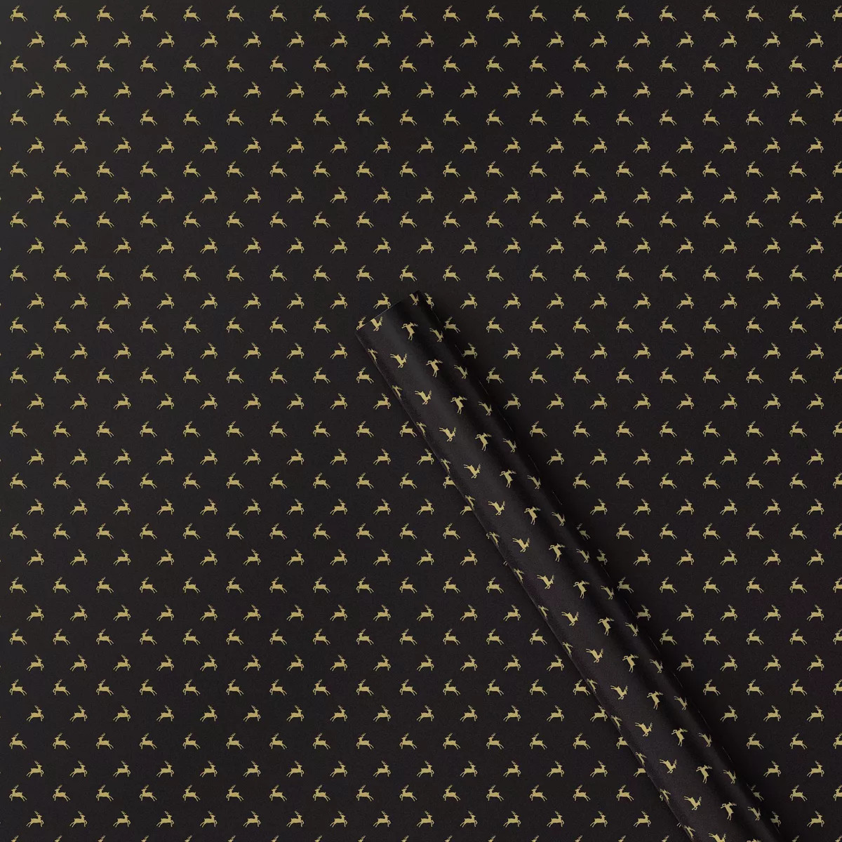 25 sq ft Metallic Reindeer Christmas Gift Wrap Black/Gold - Wondershop™ | Target