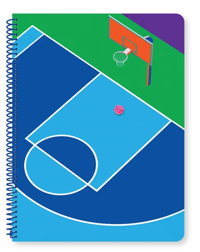 Pen+Gear College Ruled 1-Subject Notebook, 8" x 10.5", Multicolor Basketball Court, 80 Sheets | Walmart (US)