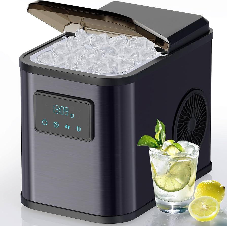 Edelstahl Eisw\u00fcrfelmaschine mit LED-Display Eismaschine Eisw\u00fcrfelbereiter und Reinigung... | Amazon (DE)