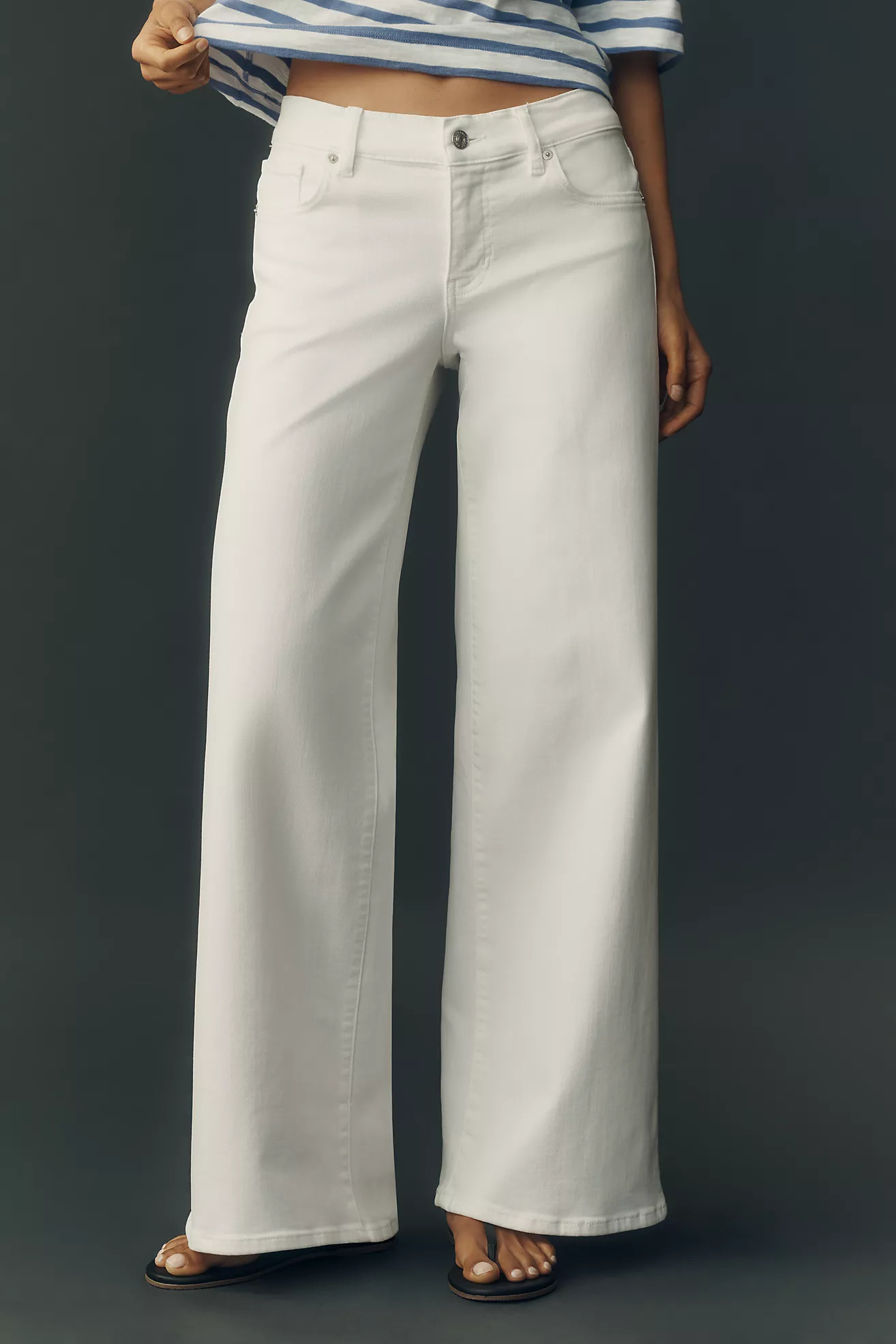 FRAME Le Slim Palazzo Low-Rise Wide-Leg Jeans | Anthropologie (US)