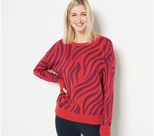 Seed to Style Organic Cotton Zebra Print Sweater - QVC.com | QVC