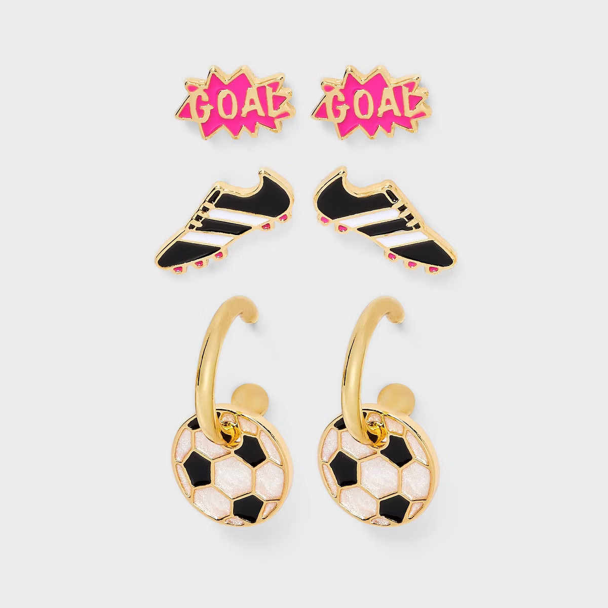 SUGARFIX by BaubleBar Just For Kicks Statement Earring Set 3pc - Gold | Target