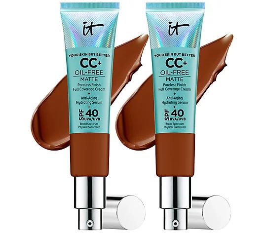 IT Cosmetics CC+ Cream SPF40 Oil-Free Matte Foundation Duo - QVC.com | QVC