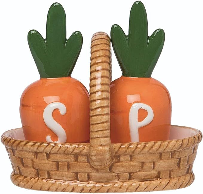 Carrot Salt & Pepper Shaker Set In Basket Easter Decoration | Amazon (US)