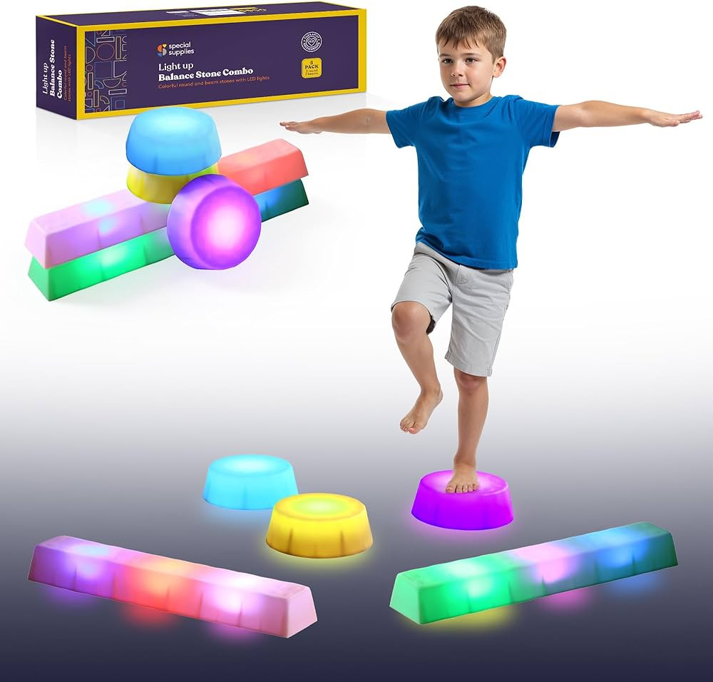Special Supplies LED Stepping Stones for Kids -Light-Up Balance Blocks- Coordination & Balance fo... | Amazon (US)