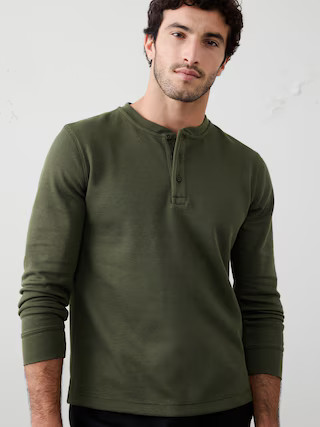Waffle Knit Henley | Banana Republic Factory