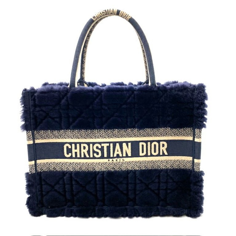 Pre-Owned Christian Dior DIOR Book Tote Medium Cannage Shearling Navy M1296ZMBU_M808 (Good) | Walmart (US)