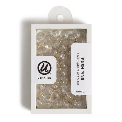 U Brands 100ct Push Pins - Clear | Target