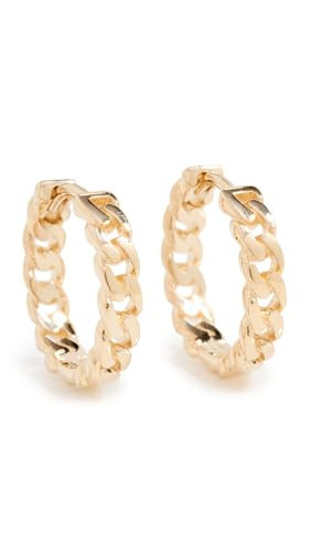 Zoe Chicco Women's 14k Curb Chain Hinged Huggie Hoops, Yellow Gold, One Size | Amazon (US)