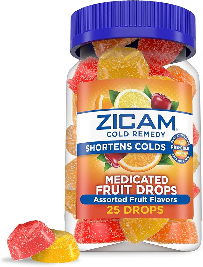 Zicam Cold Remedy Zinc Medicated Fruit Drops, Assorted Flavors, Homeopathic, Cold Shortening Medi... | Amazon (US)