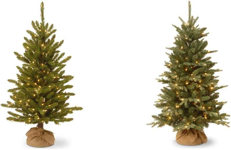 National Tree Company Pre-lit Artificial Mini Christmas Tree Kensington Burlap-4 ft & Pre-lit Art... | Amazon (US)