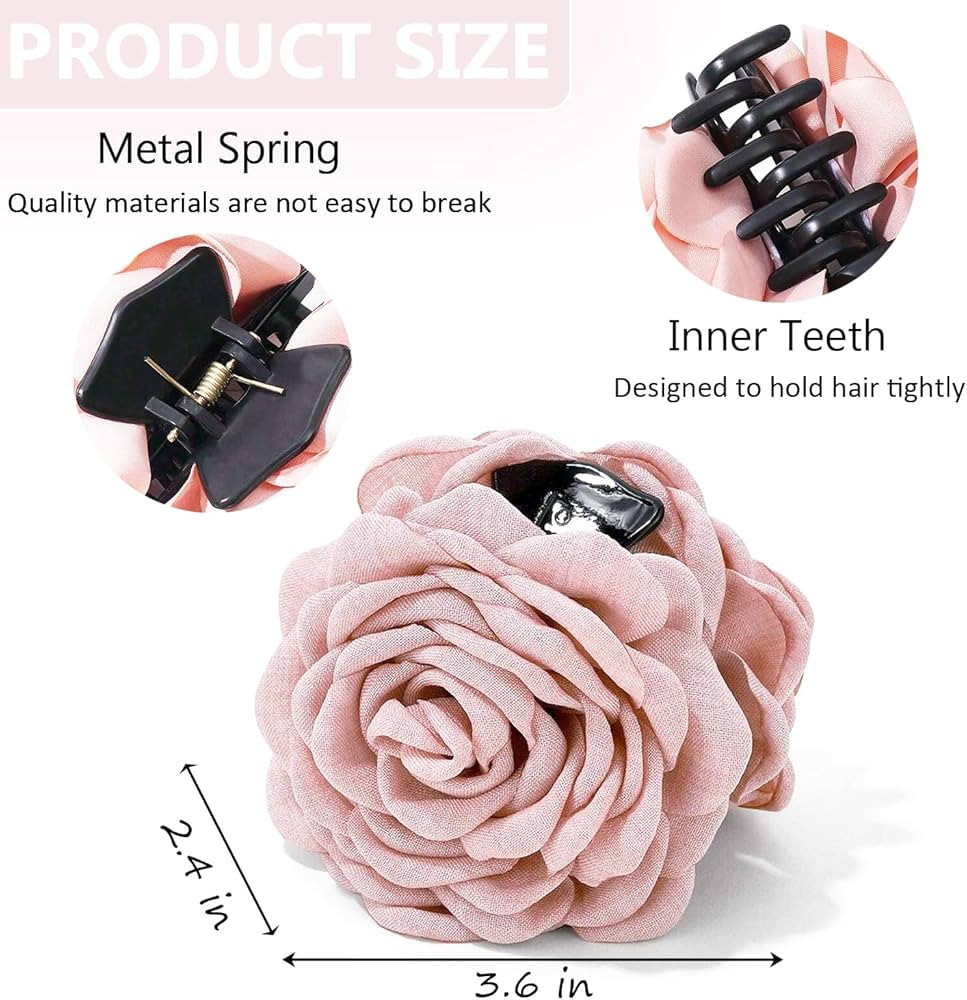 Rose Flower Claws Clips for Women 2Pack Large Hawaiian Rose Hair Clips Floral Hair Clips for Wome... | Amazon (US)
