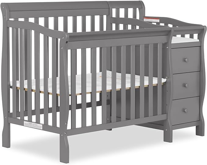 Dream On Me Jayden 4-in-1 Mini Convertible Crib And Changer in Storm Grey, Greenguard Gold Certif... | Amazon (US)