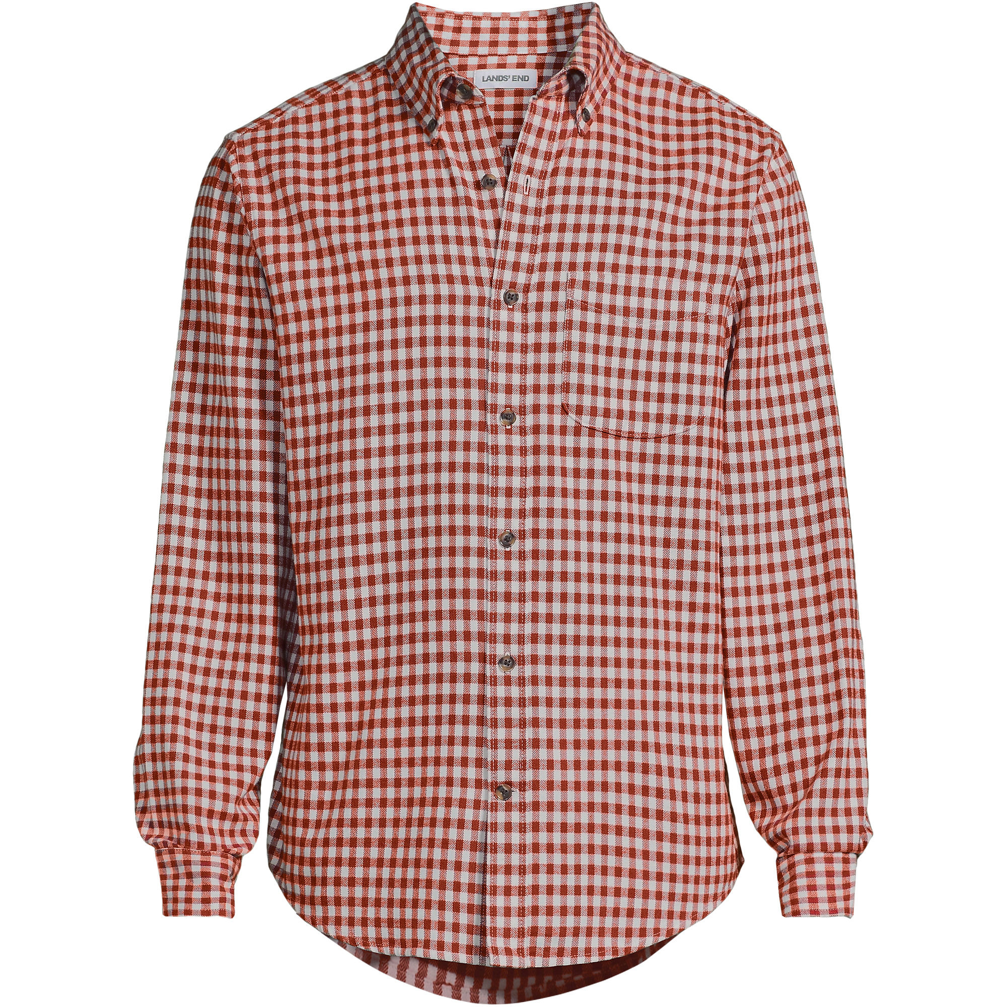 Men's Long Sleeve Flagship Flannel Shirt | Lands' End (US)