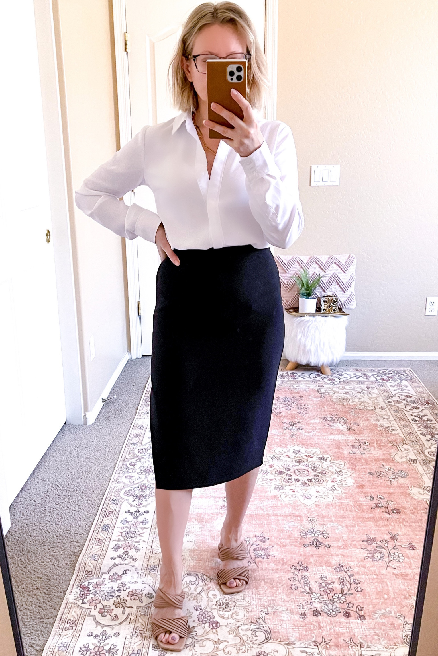 Work outfit idea/ casual business outfit/ 40% off portofino shirt and skirt/ wearing Xs in shirt and size 2 in skirt/ sized up 1/2 size in Target heels 






fall outfit/ neutral heels/target shoes/ Target fashion/ teacher outfit/ a new day heels/ white and black outfit/ pencil skirt/ midi skirt/ express style/ express fashion 

#LTKsalealert #LTKshoecrush #LTKworkwear