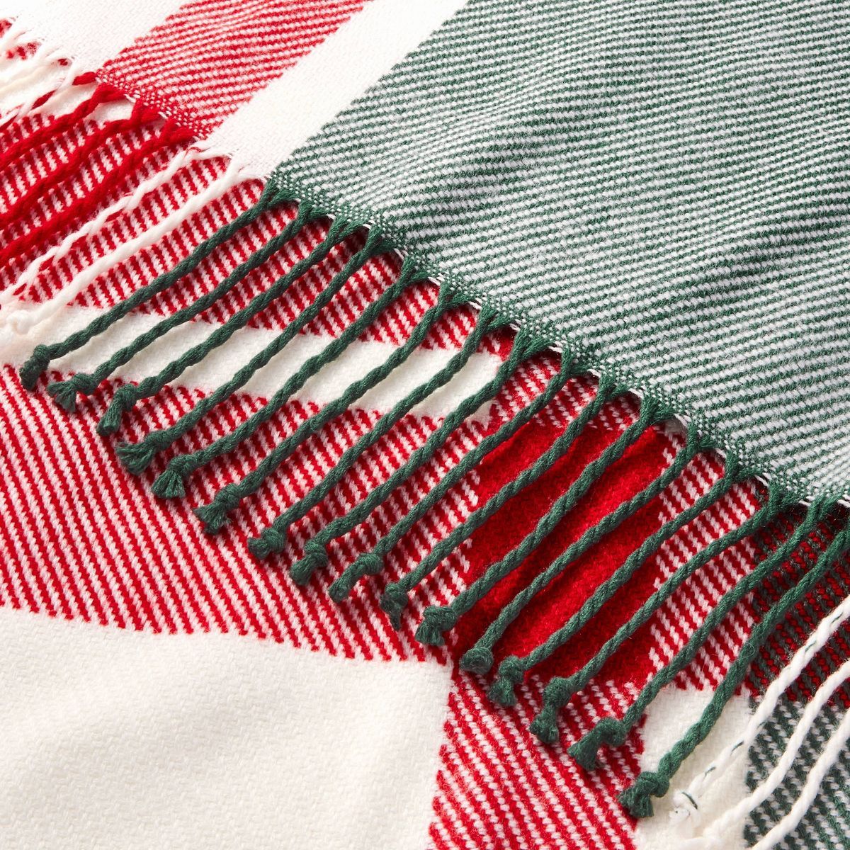Festive Plaid Woven Christmas Throw Blanket Red/Green/Cream - Hearth & Hand™ with Magnolia | Target