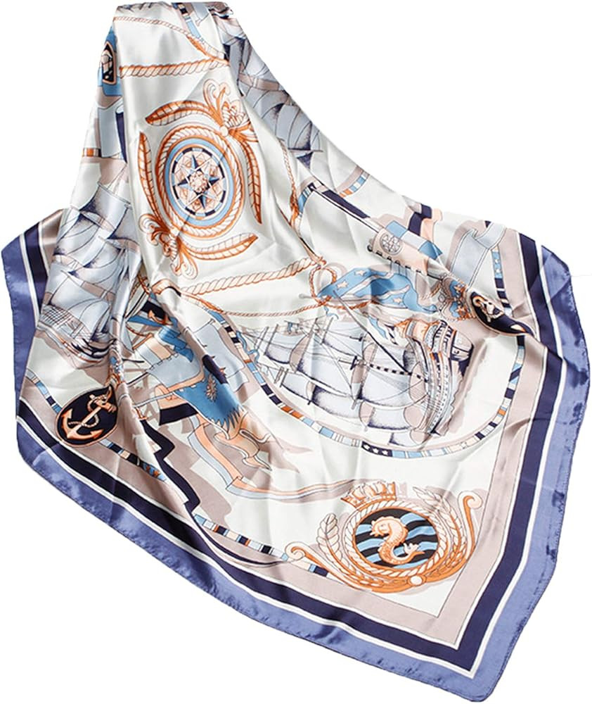 Wander Agio Silk Feeling Scarf Womens Fashion Printing Scarves Pattern Square Satin Face Headscar... | Amazon (US)
